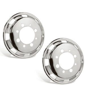 Par Calota Dianteira Speedline Cromada para Caminhão Aro 22,5 8 furos