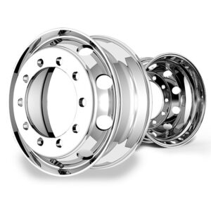 Roda de alumínio Caminhão 22,5 x 8,25 10 Furos Auto Brilho Borda Larga