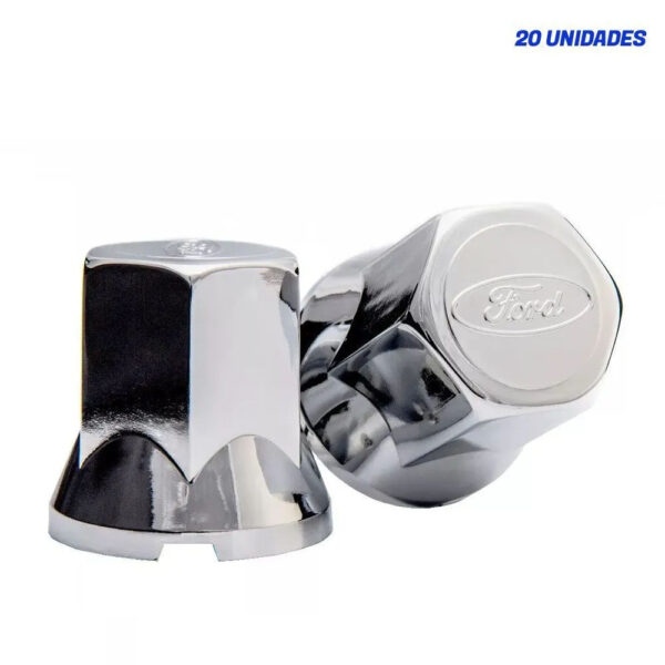 Kit 20 Capas Porca Cromada Ford 33mm