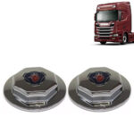 Par Sobre Tampa Cubo Cromada Dianteira para Caminhão Scania S5 / S6 / S7 NTG Decorada