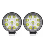 Par Farolete LED Redondo 9 Leds 27W 9 Cm 12v / 24v