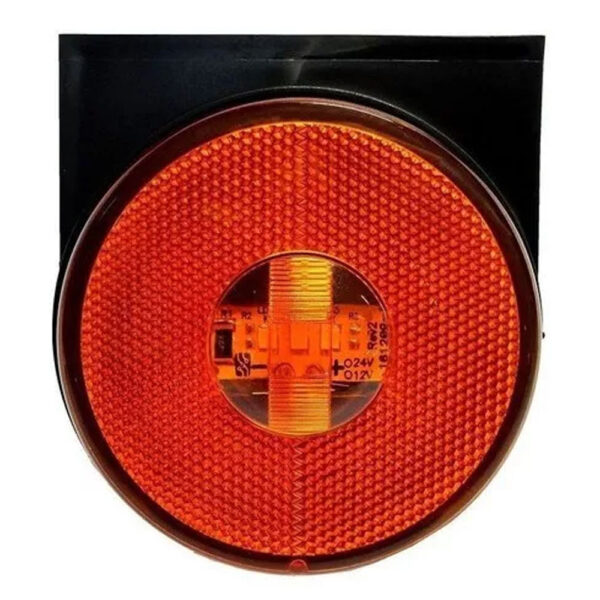 Lanterna Lateral Carreta LED Laranja 85mm 12V 24V com Fio