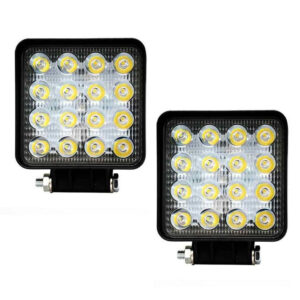 Par Farolete de Led Quadrado 16 Leds 48 W 12V 24V