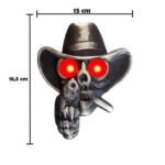 Caveira Cowboy Para Caminhão Led Bivolt Com Revolver