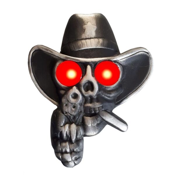 Caveira Cowboy Para Caminhão Led Bivolt Com Revolver