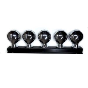 Kit 5 Lanternas Foguinho Vermelha Cromada com suporte