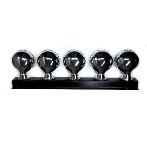 Kit 5 Lanternas Foguinho Vermelha Cromada com suporte