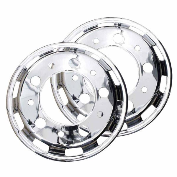 Par Calota Dianteira Cromada Speedline para Caminhão Aro 22 5