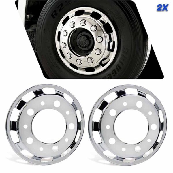Par Calota Dianteira Cromada Speedline para Caminhão Aro 22 5