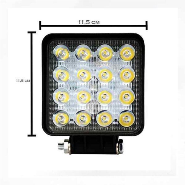 Par Farolete de Led Quadrado 16 Leds 48 W 12V 24V