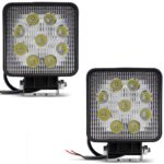 Par Farolete Led Quadrado 9 Leds 27W 12v / 24v