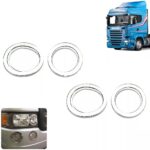 Aro De Farol Auxiliar Cromado Para Caminhão Scania Série 5 (par)