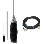Kit Antena PX Maria Mole Vareta Aço Inox + Prolongador de 60 cm + Cabo