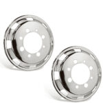 Par Calota Dianteira Speedline Cromada para Caminhão Aro 22,5 8 furos