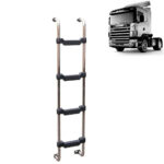 Escada Traseira Cabine Cromada 4 Degraus para Caminhão Scania G/ R / T 114 124