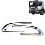 Par de Acabamentos Entrada de Ar Cromado para Caminhão Scania P S5 Moderno