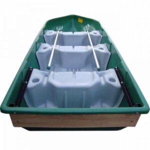 Barco Pescador em Plástico para 3 Lugares com 2 Remos
