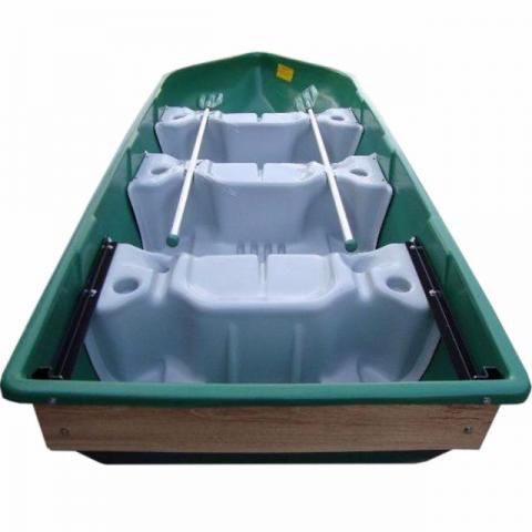 Barco Pescador em Plástico para 3 Lugares com 2 Remos