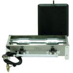 Fogareiro em Inox 2 Bocas com 1/2 Chapa