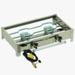 Fogareiro em Inox 2 Bocas com 1/2 Chapa