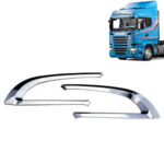 Par de Acabamentos Entrada de Ar Cromado para Caminhão Scania G/R S5 Moderno
