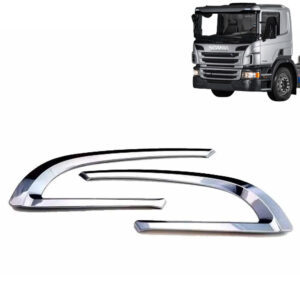 Par de Acabamentos Entrada de Ar Cromado para Caminhão Scania P S5 Moderno