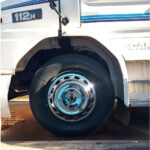 Par Calota Dianteira Oval Cromada para Caminhão Aro 20 / 22,5