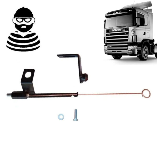 Trava Antifurto Caminhão Para Scania Série 4 114 124 Grade E Farol