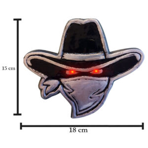 Luminoso Cowboy em Alumínio com Led Para Caminhão Carreta 12V 24V Preta
