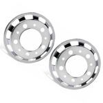 Par Calota Dianteira Cromada Speedline para Caminhão Aro 22 5
