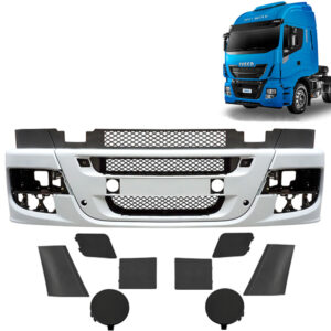 Para-Choque Dianteiro em Plástico para Caminhão Iveco Hi-way 2014 á 2020 com Tampas