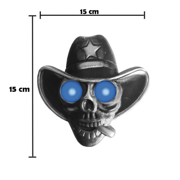 Caveira Cowboy Para Caminhão Led Azul Bivolt