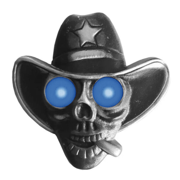 Caveira Cowboy Para Caminhão Led Azul Bivolt Caveira Cowboy Para Caminhão Led Azul Bivolt