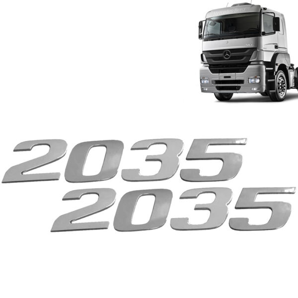 Par Letreiro Emblema Cromado para Caminhão Mb Axor 2035