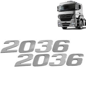 Par Letreiro Emblema Cromado para Caminhão Mb Axor 2036