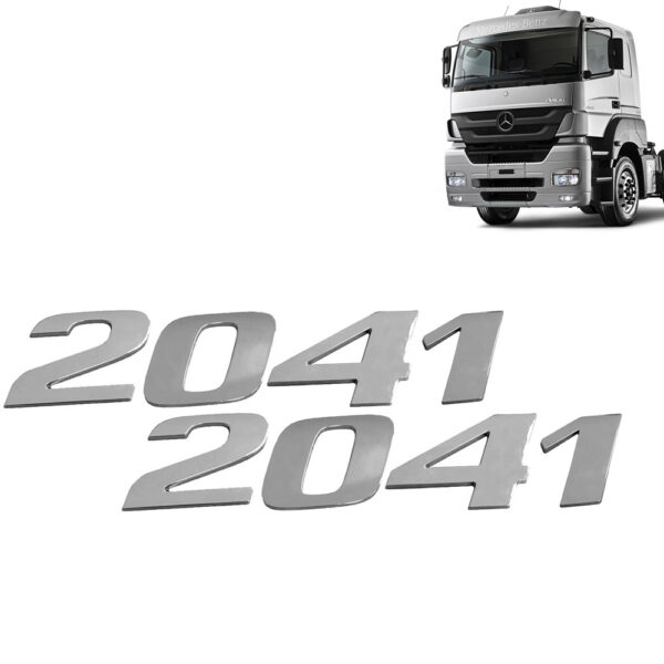 Par Letreiro Emblema Cromado para Caminhão Mb Axor 2041