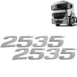 Par Letreiro Emblema Cromado para Caminhão Mb Axor 2535