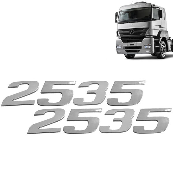 Par Letreiro Emblema Cromado para Caminhão Mb Axor 2535