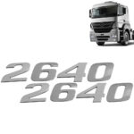 Par Letreiro Emblema Cromado para Caminhão Mb Axor 2640