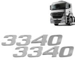 Par Letreiro Emblema Cromado para Caminhão Mb Axor 3340