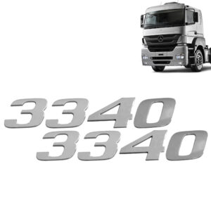 Par Letreiro Emblema Cromado para Caminhão Mb Axor 3340