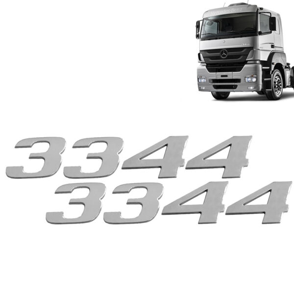 Par Letreiro Emblema Cromado para Caminhão Mb Axor 3344