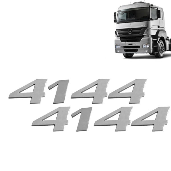 Par Letreiro Emblema Cromado para Caminhão Mb Axor 4144