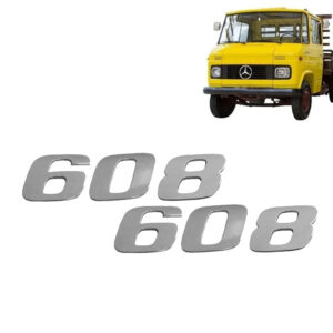 Par Letreiro Emblema Cromado para Caminhão Mb 608