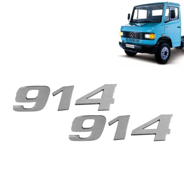 Par Letreiro Emblema Cromado para Caminhão Mb 914