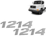 Par Letreiro Emblema Cromado para Caminhão Mb 1214