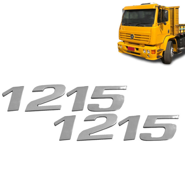 Par Letreiro Emblema Cromado para Caminhão Mb 1215