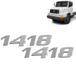 Par Letreiro Emblema Cromado para Caminhão Mb 1418