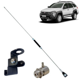 Antena Px Cromada Bobinada para Carro 67cm Com Suporte
