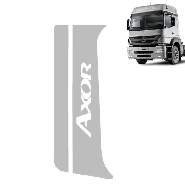 Aplique Inox Coluna da Porta para Caminhão Mb Axor - Escrita